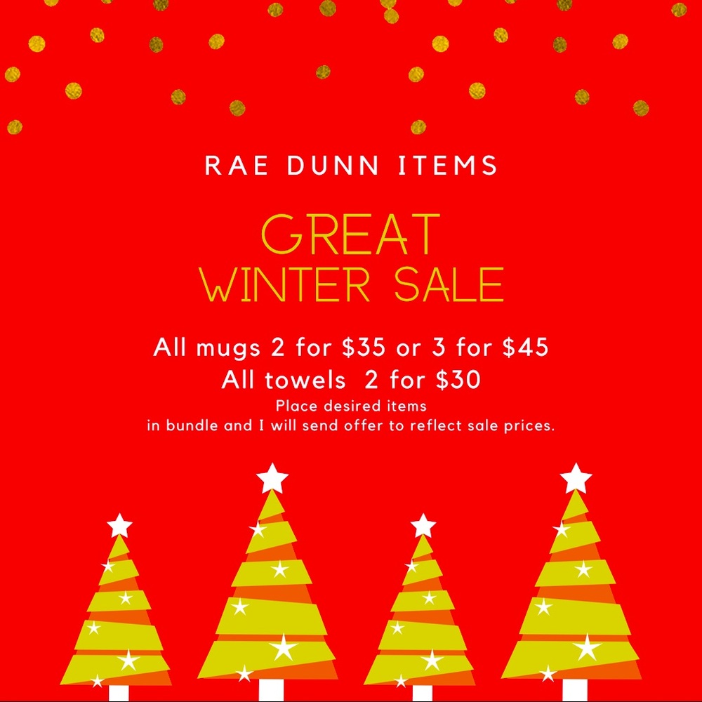 SALE on all Rae Dunn Mugs and Towel Sets
